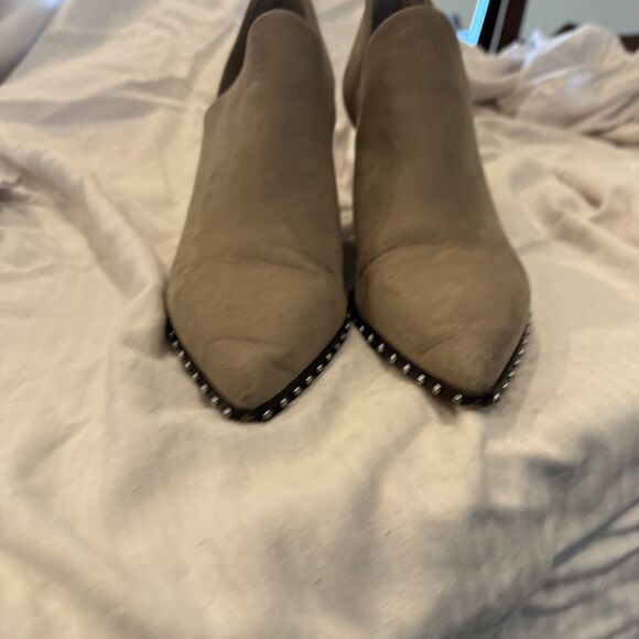 gianni bini Beige Leather Studded Block heels Size 8M Rockstud - Picture 4 of 8